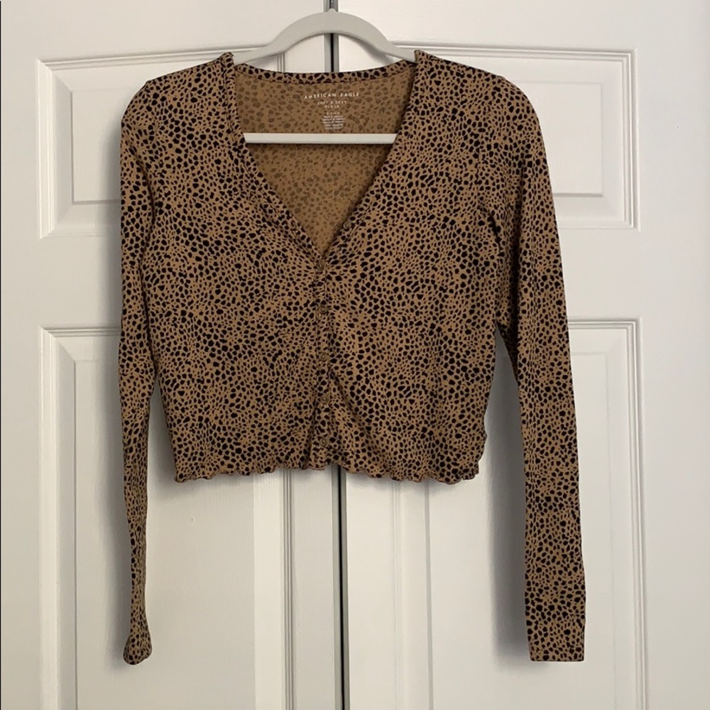 American Eagle Leopard Cheetah Print Soft Sexy Top